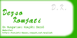 dezso komjati business card