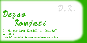 dezso komjati business card